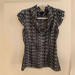 Banana Republic black, patterned, blouse, size small